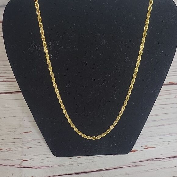 Goldtone Rope Chain 16.5" to 18.5" - Picture 2 of 5